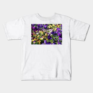 Cheerful Pansies Kids T-Shirt